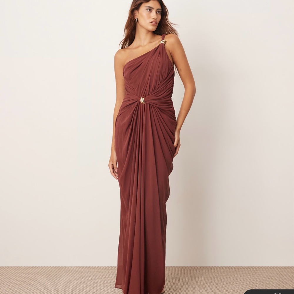 ASOS One-Shoulder Rust Dress